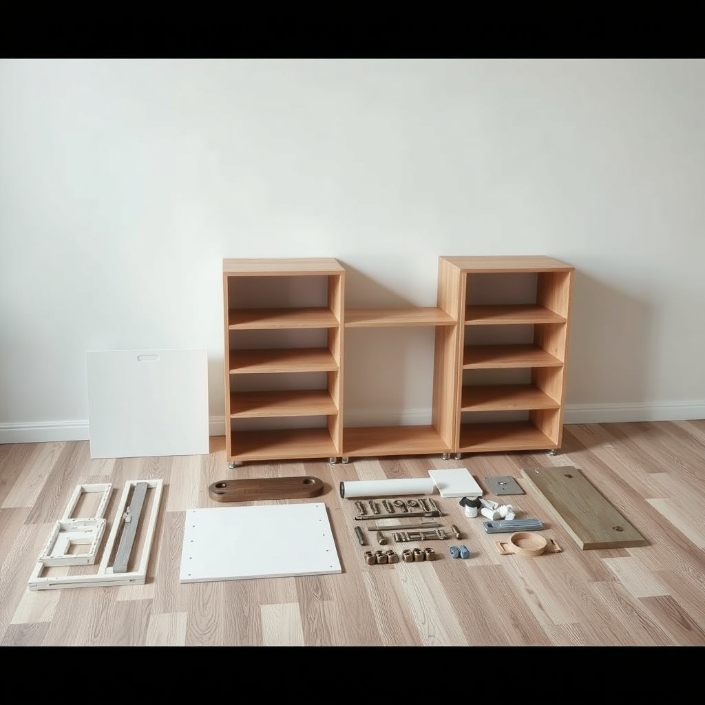<clean photorealistic photo of a person using a screwdriver to assemble the DepoUstasi she